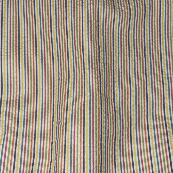 Seersucker sling drawstring backpack travel bag multicolor colorful stripes - Picture 4 of 8